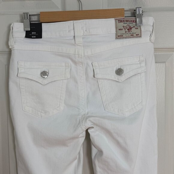 True Religion Becca Mid Rise Bootcut Jeans Womens 29 Flap Pocket Y2K Streetwear - Picture 10 of 16